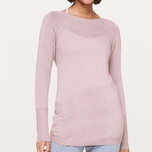 lululemon “Unity Drop Back” Cashmere Blend Sweater Size 8 Dusty Rose